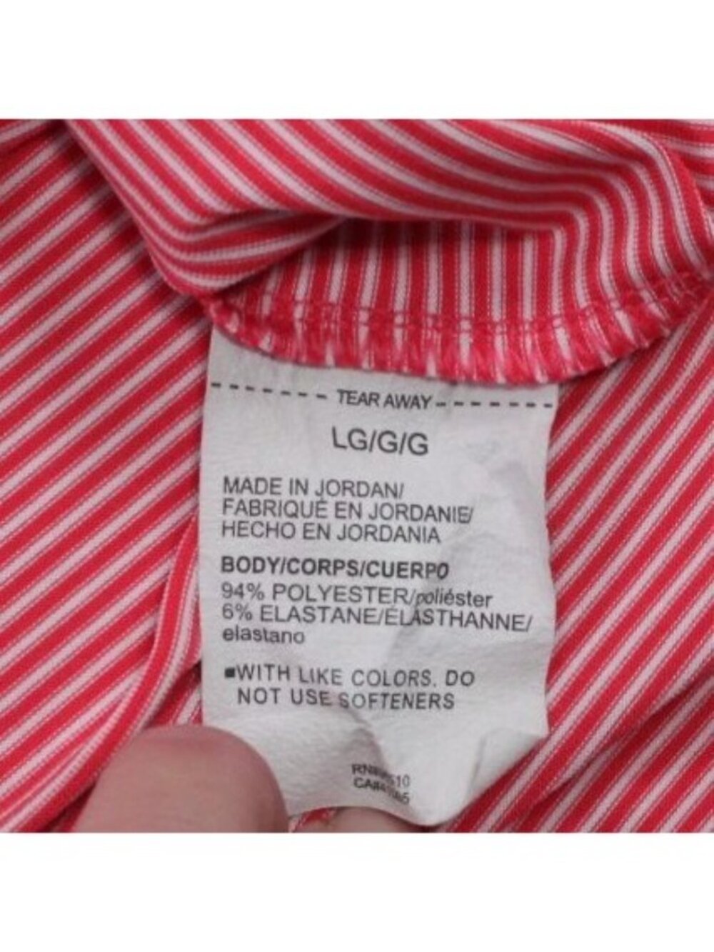 Under Armour Race City Steel Large Red & White Striped Performance Polo Shirt Me - Picture 4 of 8